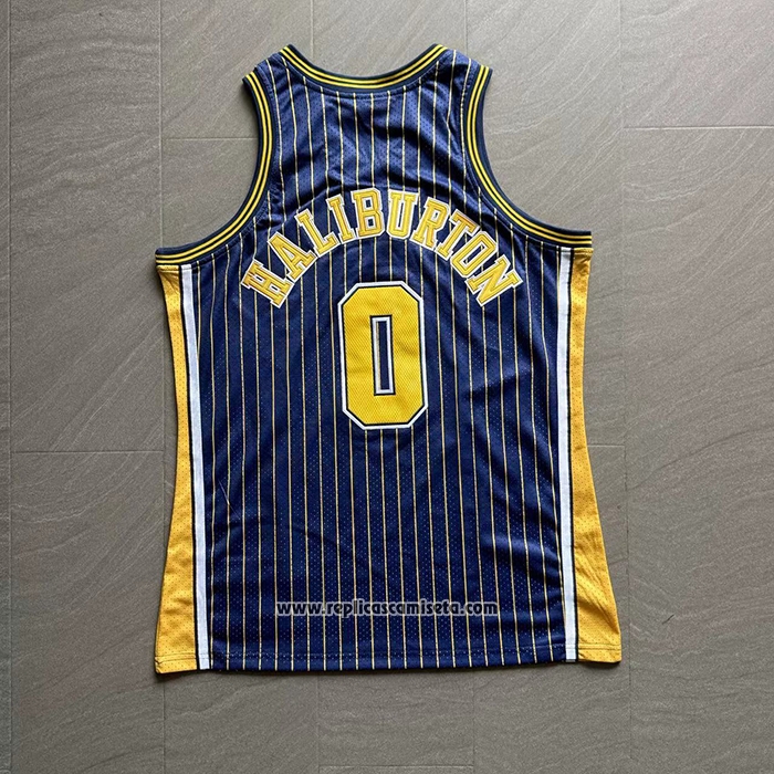 Camiseta Indiana Pacers Tyrese Haliburton NO 0 Mitchell & Ness 2020-21 Azul